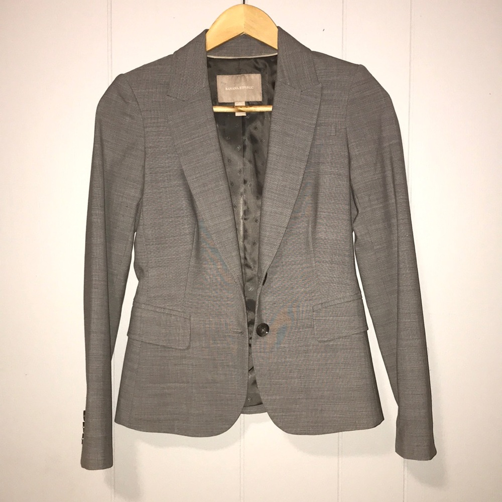 Banana Republic Single Button Wool Blazer